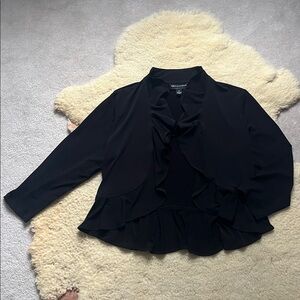 Connected apparel ruffle waterfall cropped open front cardigan XL NWOT